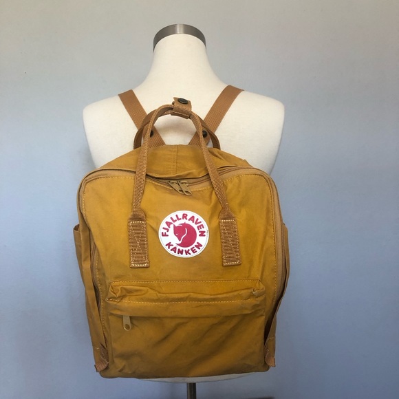 Fjallraven Bags Yellow Ochre Kanken Back Pack Regular Size Stain On